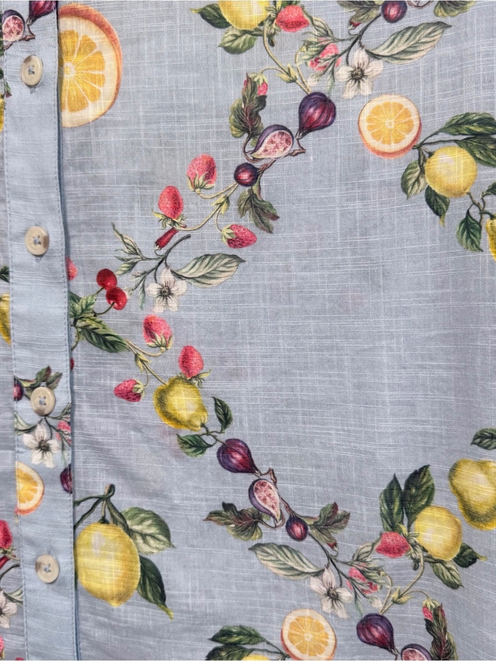 Maeve Anthropologie 100% cotton button up fruit print shirt top, size small - Picture 4 of 8